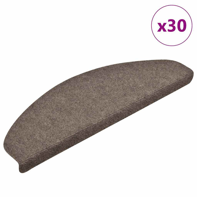 Covorașe autoadezive pentru scări, 30 buc., 65x21x4 cm, bej, semirotunde, mari