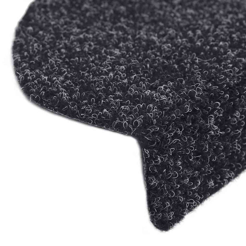 Covorașe autoadezive pentru scări, 30 buc., 56x17x3 cm, negre, semirotunde