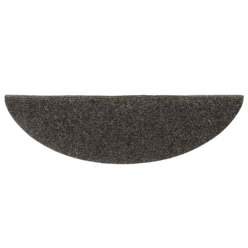 Covorașe pentru scări autoadezive, 30 buc., 56x17x3 cm, antracit, semirotunde