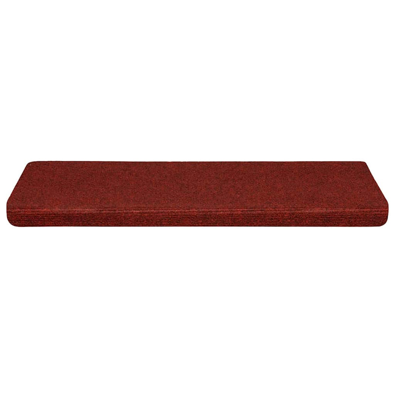 Covorașe pentru scări autoadezive, 30 buc., 65x21x4 cm, margini dreptunghiulare, roșu bordeaux