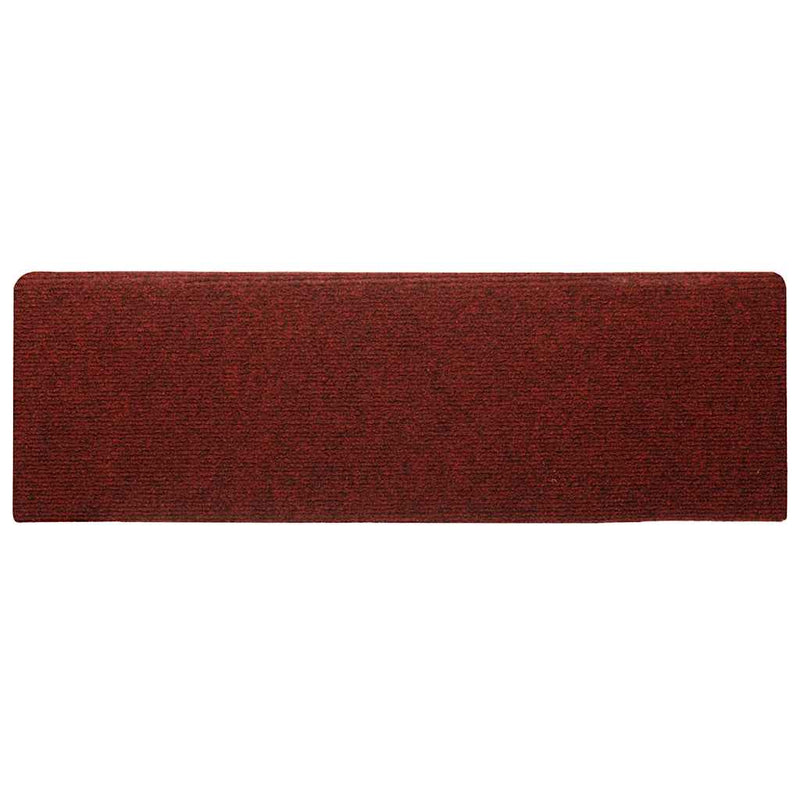 Covorașe pentru scări autoadezive, 30 buc., 65x21x4 cm, margini dreptunghiulare, roșu bordeaux