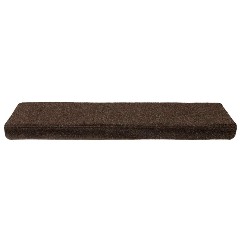 Covorașe scări autoadezive, 30 buc., 65x21x4 cm, maro, cu margini dreptunghiulare