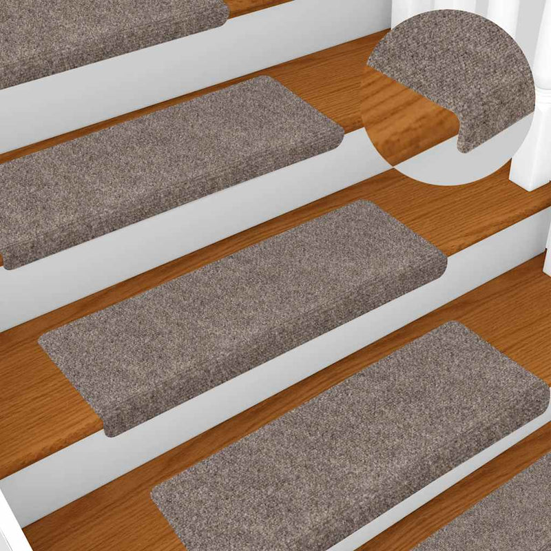 Covorașe autoadezive pentru scări, 30 buc., 65x21x4 cm, bej, cu margini dreptunghiulare