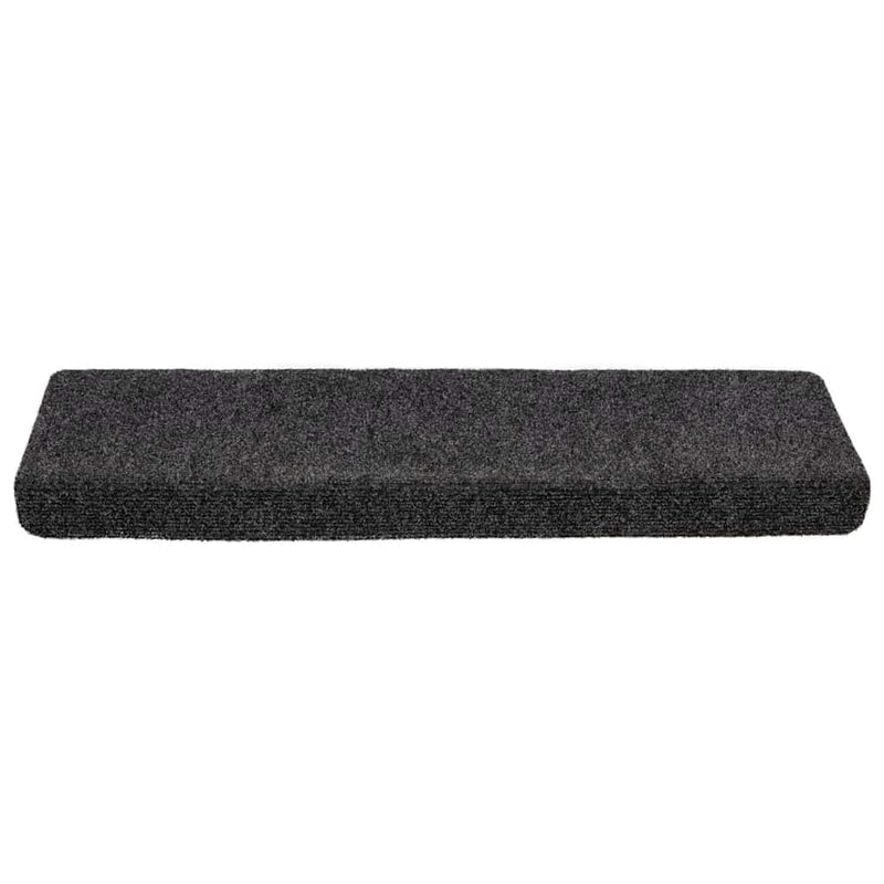 Covorașe scări autoadezive, 20 buc., 65x21x4 cm, gri închis, cu margine dreptunghiulară