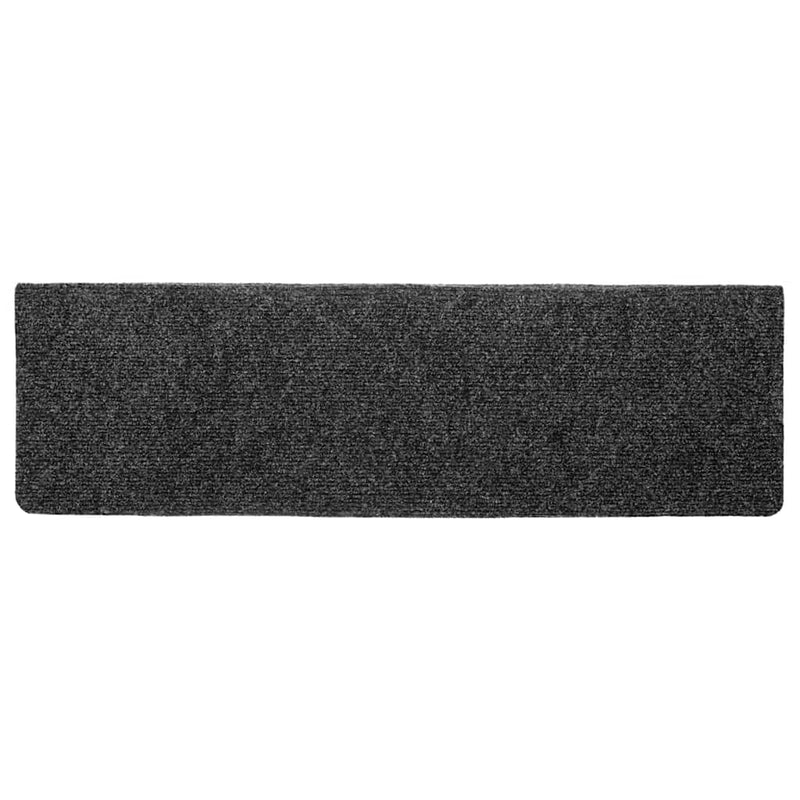 Covorașe scări autoadezive, 20 buc., 65x21x4 cm, gri închis, cu margine dreptunghiulară