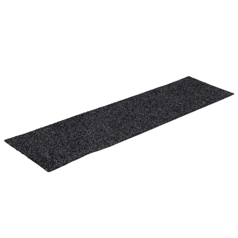 Covorașe scări autoadezive, 30 buc., 76x20 cm, gri închis, dreptunghiulare