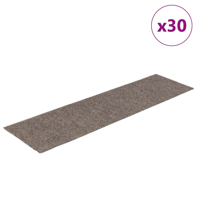 Covorașe autoadezive pentru scări, 30 buc., 76x20 cm, bej, dreptunghiulare