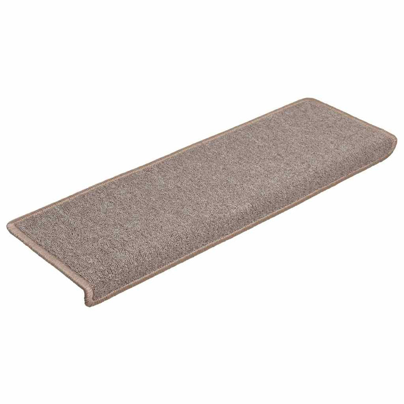 Covorașe pentru scări, 30 buc., 65x21x4 cm, maro deschis, cu margini dreptunghiulare