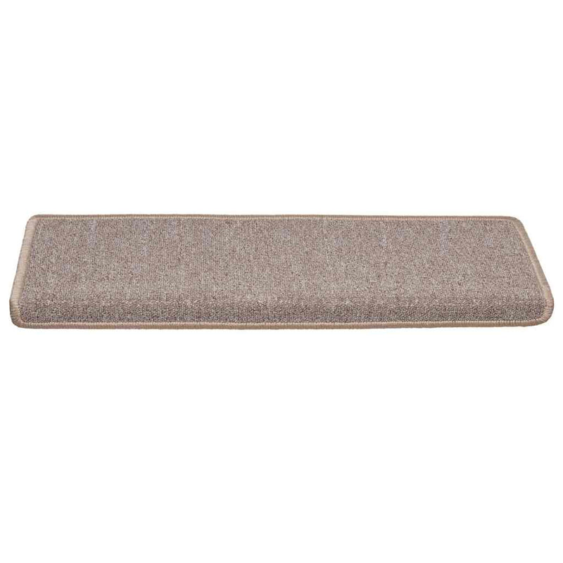 Covorașe pentru scări, 30 buc., 65x21x4 cm, maro deschis, cu margini dreptunghiulare