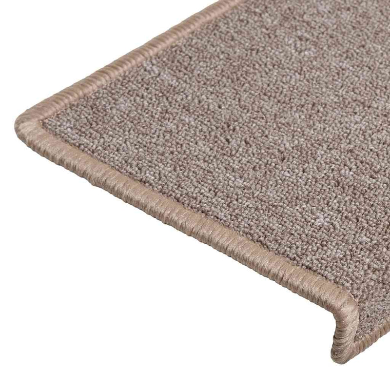 Covorașe pentru scări, 30 buc., 65x21x4 cm, maro deschis, cu margini dreptunghiulare