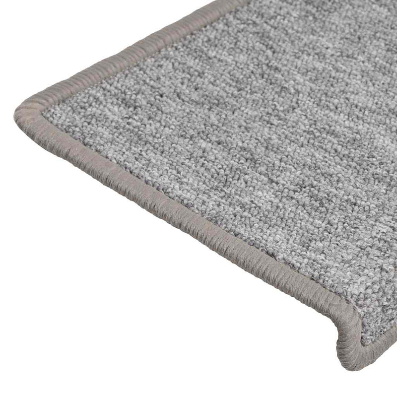 Covorașe pentru scări, 30 buc., 65x21x4 cm, gri deschis, cu margini dreptunghiulare