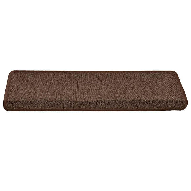 Covorașe pentru scări, 30 buc., 65x21x4 cm, maro cafea, margini dreptunghiulare