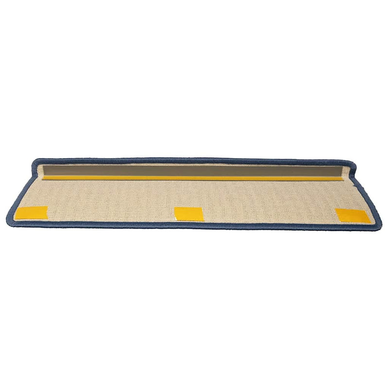 Covorașe pentru scări, 30 buc., 65x21x4 cm, gri deschis și albastru, cu margini dreptunghiulare