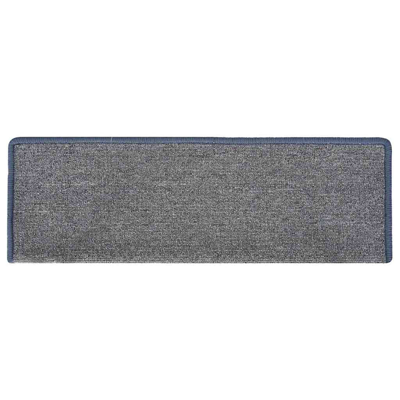 Covorașe pentru scări, 30 buc., 65x21x4 cm, gri deschis și albastru, cu margini dreptunghiulare