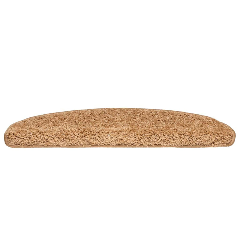 Covorașe pentru scări, 30 buc., 65x21x4 cm, bej, semirotunde, mari