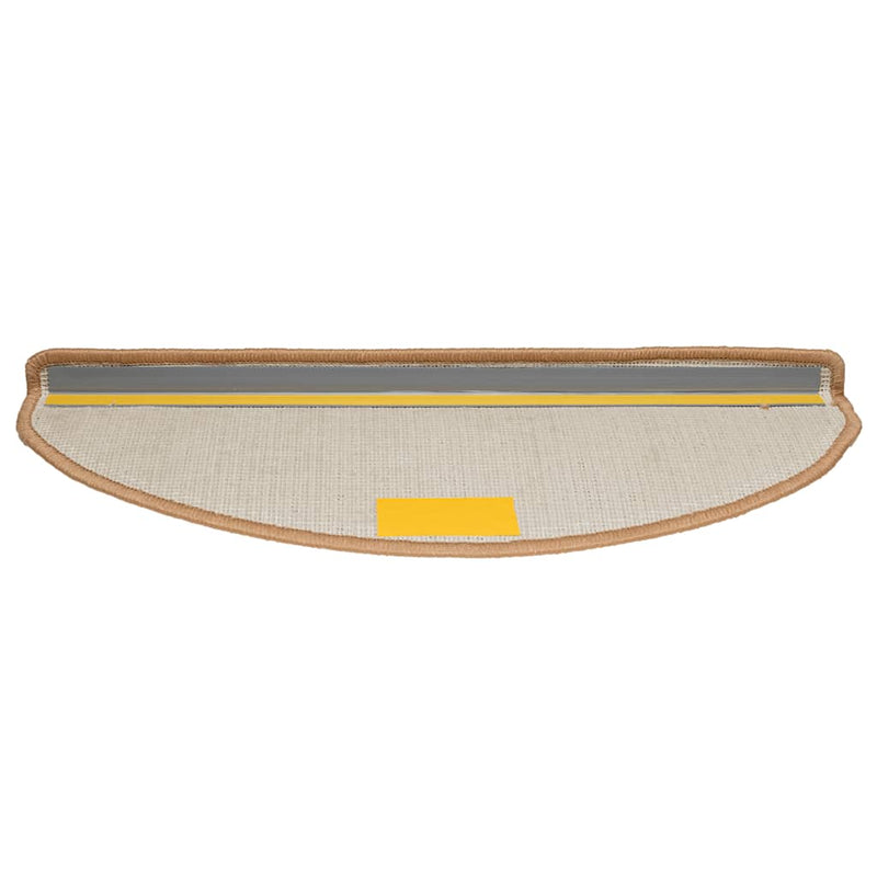 Covorașe pentru scări, 30 buc., 65x21x4 cm, bej, semirotunde, mari