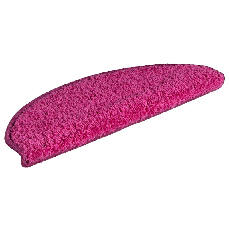Covorașe pentru scări, 30 buc., 65x21x4 cm, roz, semirotunde, mari