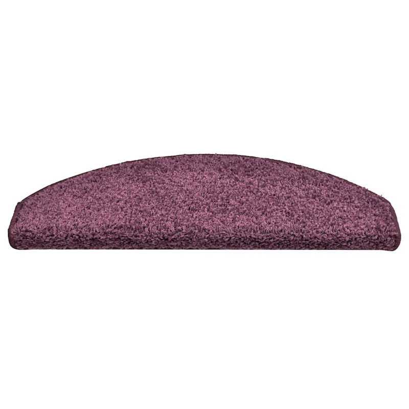 Covorașe scări, 30 buc., 65x21x4 cm, violet închis, semirotunde, mari