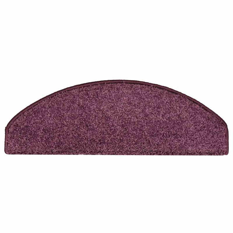 Covorașe scări, 30 buc., 65x21x4 cm, violet închis, semirotunde, mari