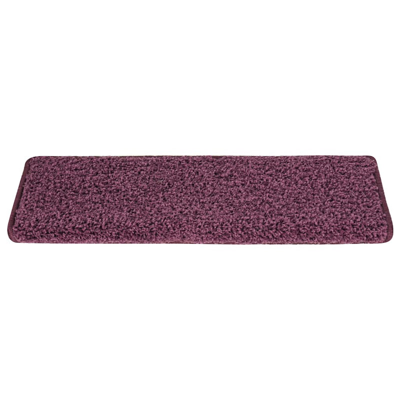 Covorașe pentru scări, 30 buc., 65x21x4 cm, violet închis, cu margini dreptunghiulare