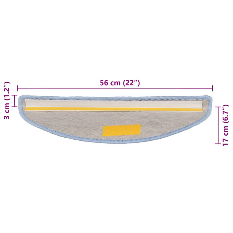 Covoraș scări autoadeziv 30 buc. albastru, 56x17x3 aspect sisal