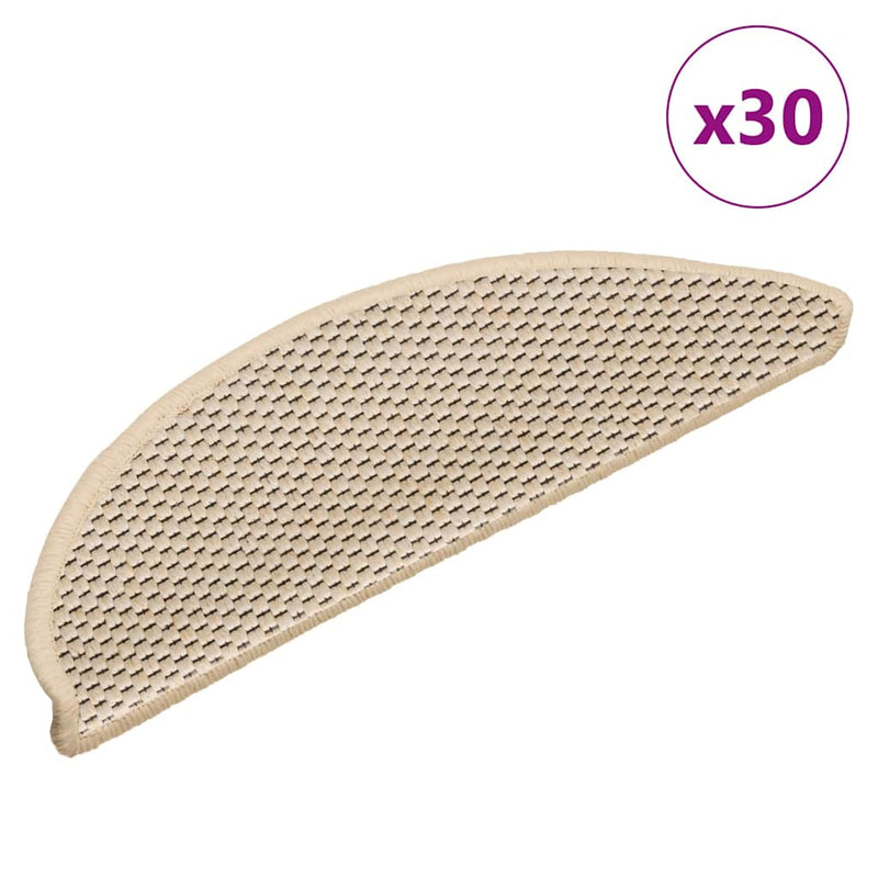 Covorașe de scară autoadezive aspect sisal 30 buc. berber