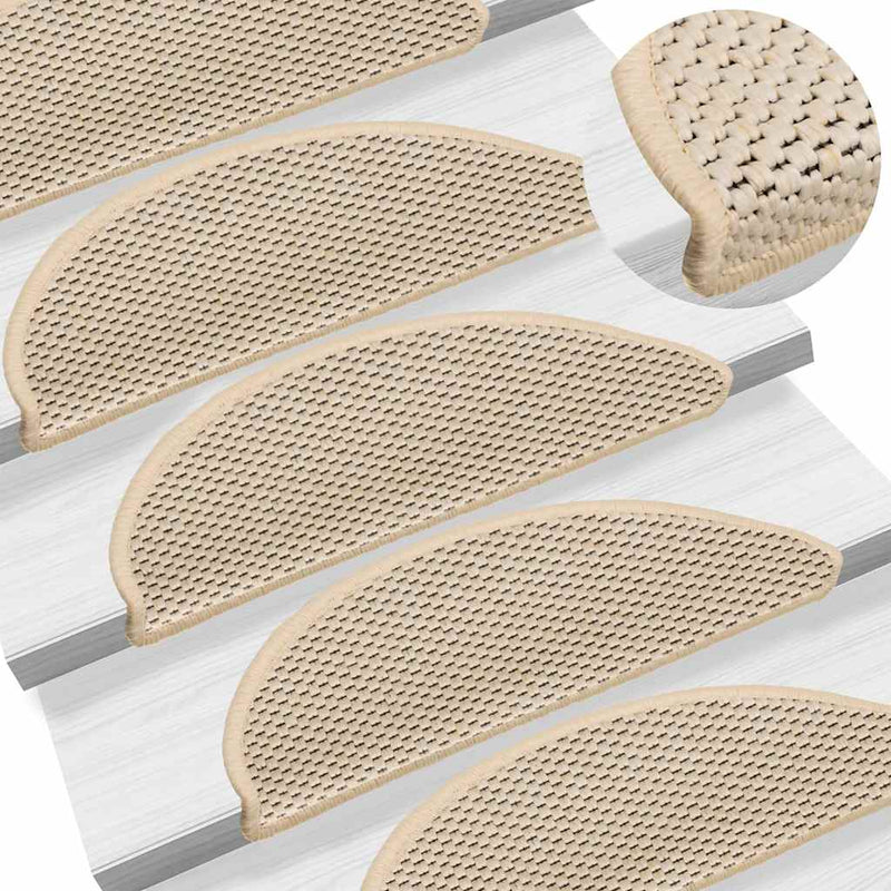 Covorașe de scară autoadezive aspect sisal 30 buc. berber