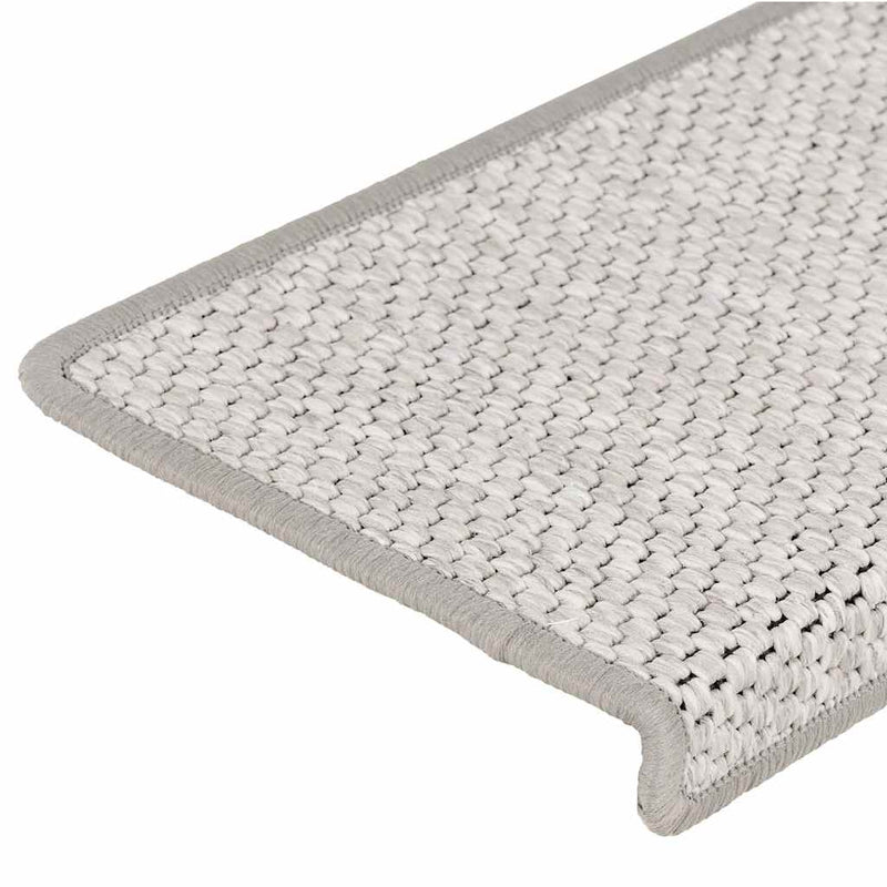 Covorașe scară autoadezive aspect sisal 30 buc Platina