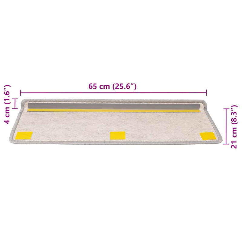 Covorașe scară autoadezive aspect sisal 30 buc Platina