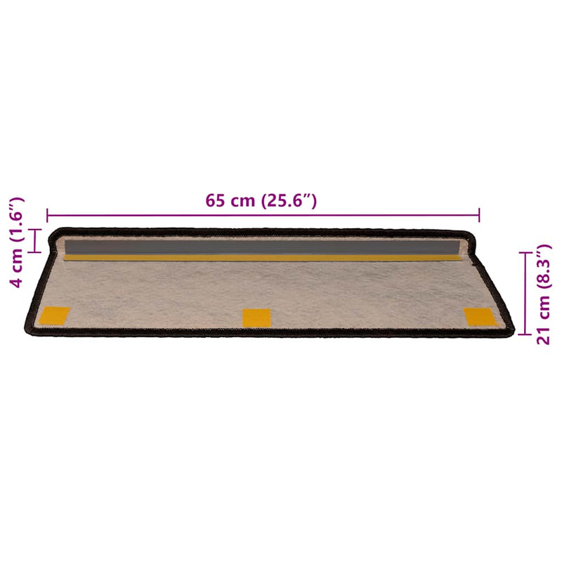 Covorașe autoadezive scări 30 buc antracit 65x21x4 aspect sisal