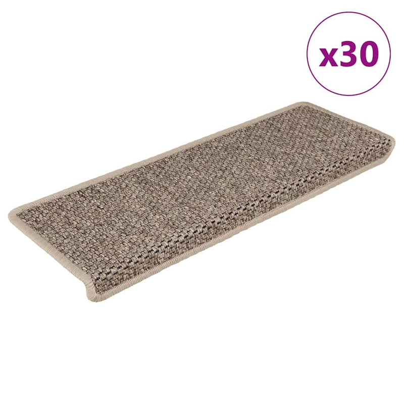 Covorașe scări autoadezive, 30 buc. bej 65x21x4 cm aspect sisal