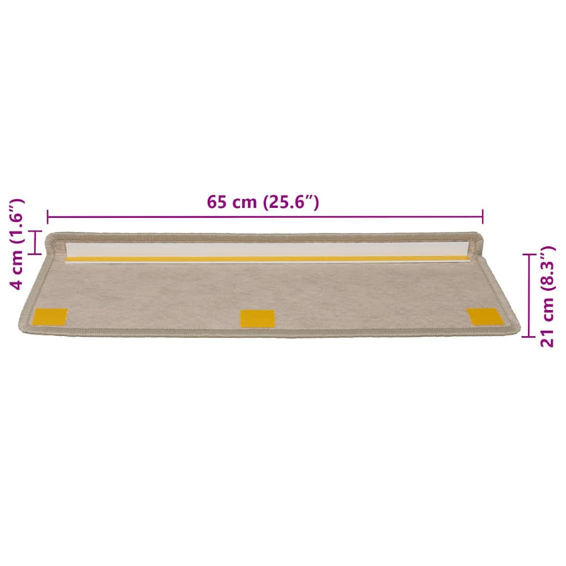 Covorașe scări autoadezive, 30 buc. bej 65x21x4 cm aspect sisal