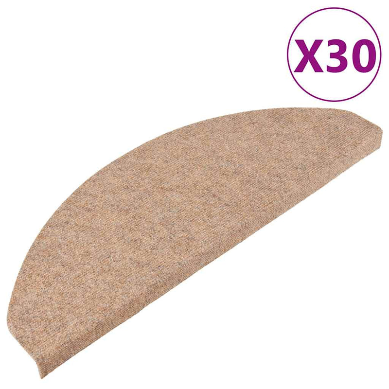 Covorașe scară autoadezive 30 buc Bej 65x22,5x3,5 cm