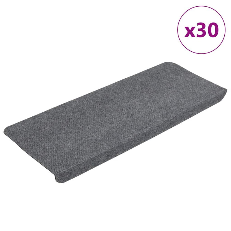 Covorașe scară autoadezive 30 buc Gri 65x24,5x3,5 cm