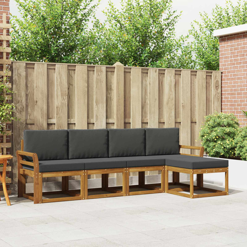 Set de canapele de exterior 5 buc. Natural și Antracit