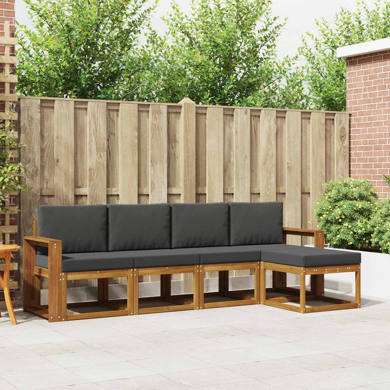 Set de canapele de exterior 5 buc. Natural și Antracit