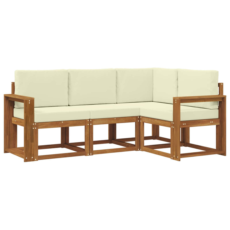 Set de canapele de exterior 4 buc. Natural și Crem
