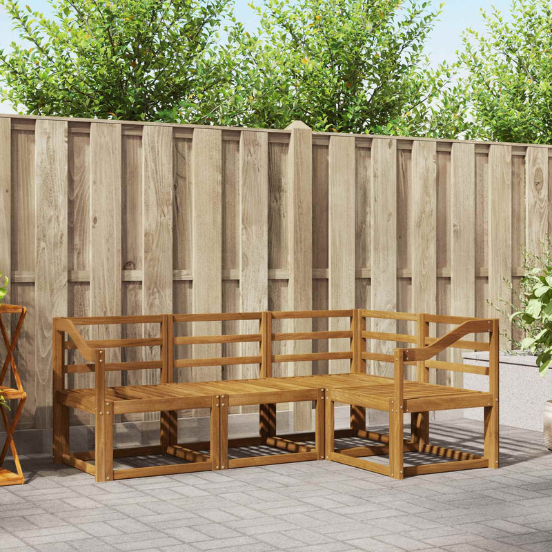 Set de canapele de exterior 4 buc. natural Lemn Solid de Acacia