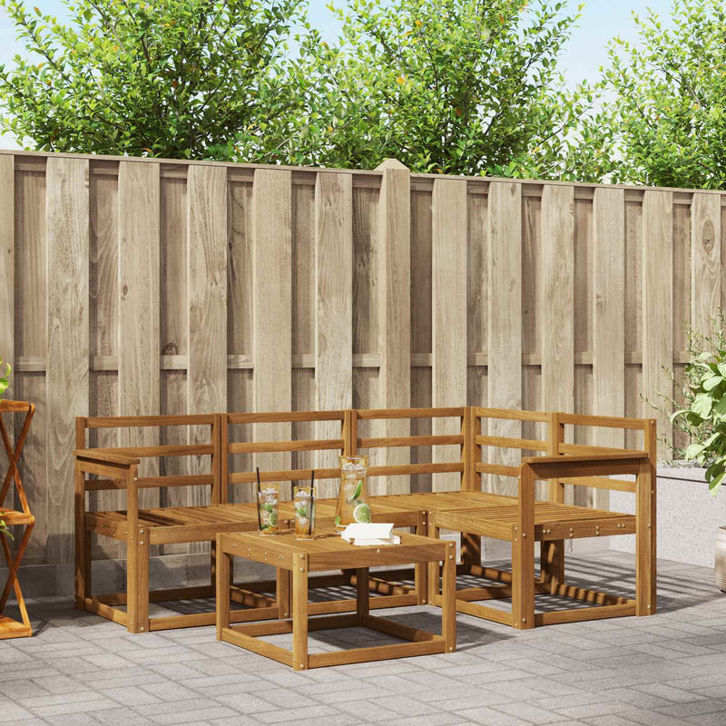 Set de canapele de exterior 5 buc. natural Lemn Solid de Acacia