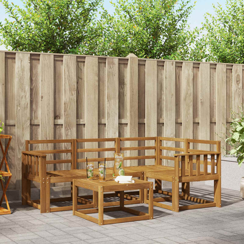 Set de canapele de exterior 5 buc. natural Lemn Solid de Acacia