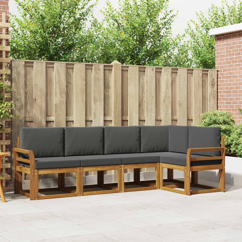 Set de canapele de exterior 5 buc. Natural și Antracit