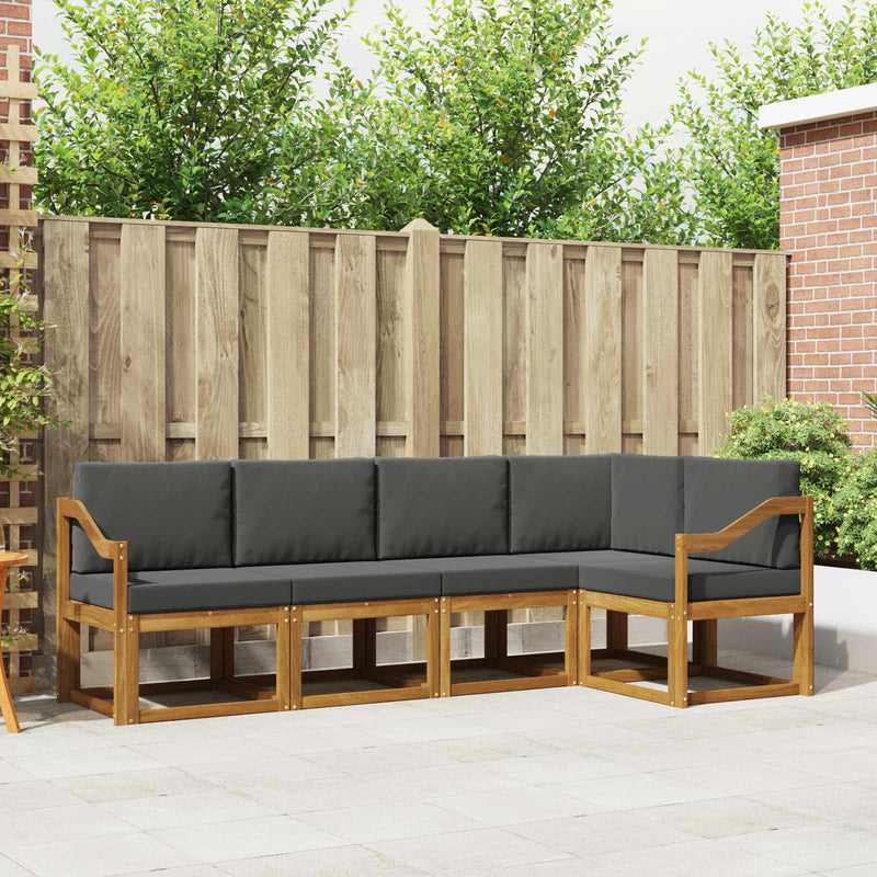 Set de canapele de exterior 5 buc. Natural și Antracit