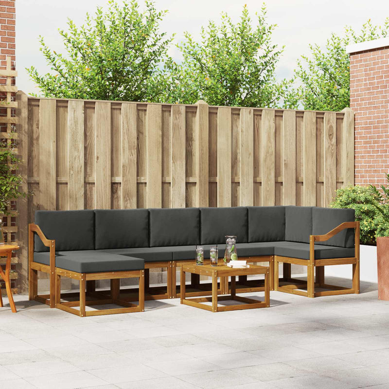 Set de canapele de exterior 8 buc. Natural și Antracit
