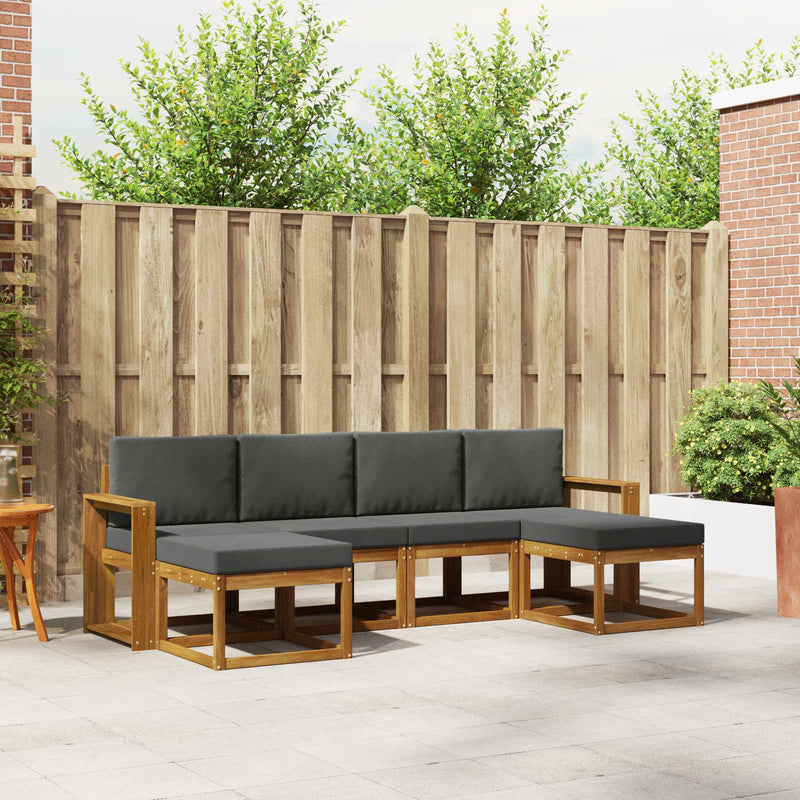 Set de canapele de exterior 6 buc. Natural și Antracit