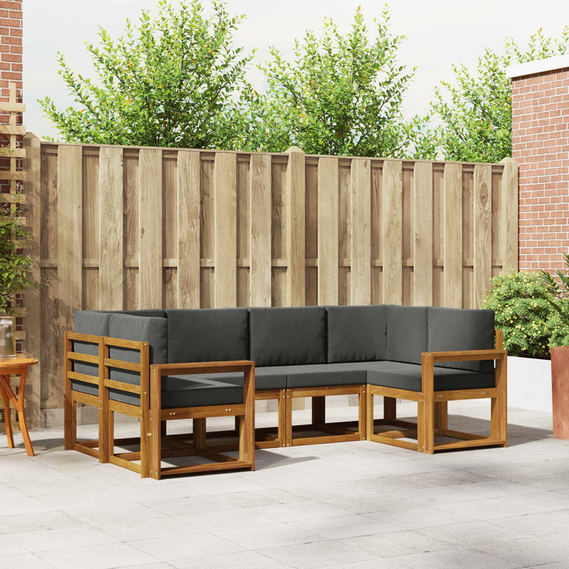 Set de canapele de exterior 6 buc. Natural și Antracit