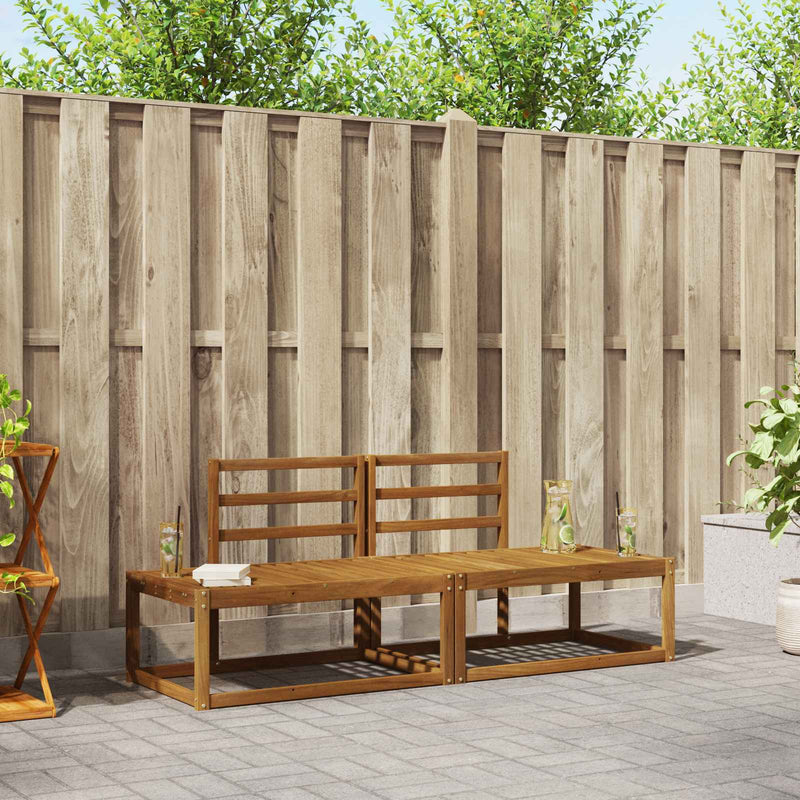 Set de canapele de exterior 2 buc. natural Lemn Solid de Acacia