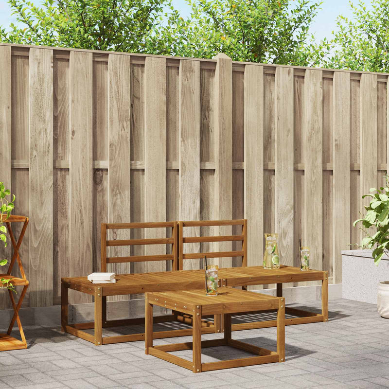 Set de canapele de exterior 3 buc. natural Lemn Solid de Acacia