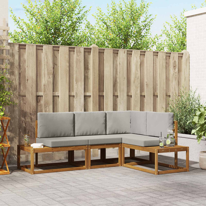 4 buc. Set de canapele de exterior Gri natural și deschis