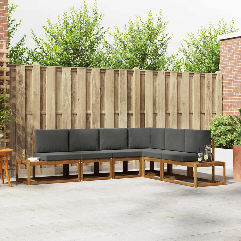 6 buc. Set de canapele de exterior Natural și Antracit