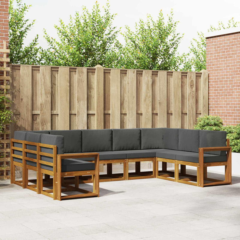 Set de canapele de exterior 9 buc. Natural și Antracit